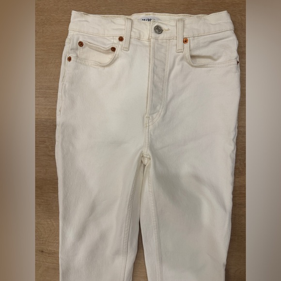 Re/Done White High Rise Skinny Jeans - Size 26 - Picture 3 of 10